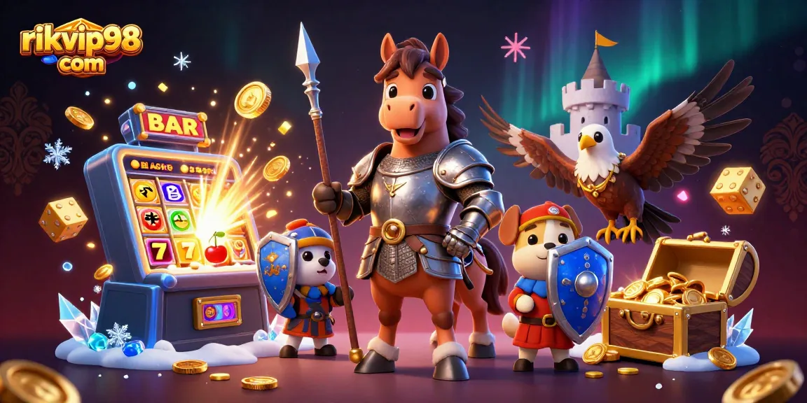 Experience the excitement of rikvip98 com with a jackpot explosion and enchanting casino elements.